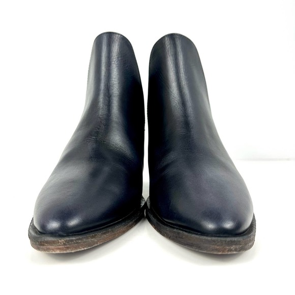 Free People Charm Double V Leather Ankle Booties Ink Dark Blue Size 36.5 - Picture 4 of 13